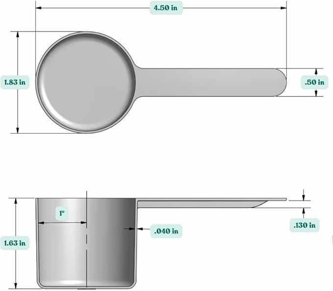 1/4 Cup (4 Tablespoon | 2 Oz. | 60 mL) Long Handle Plastic Measuring Scoop for Coffee, Protein Powder, Pet Food, Spices, Grains, Dry Goods – Food-Grade BPA-Free (Pack of 25) - Image 2
