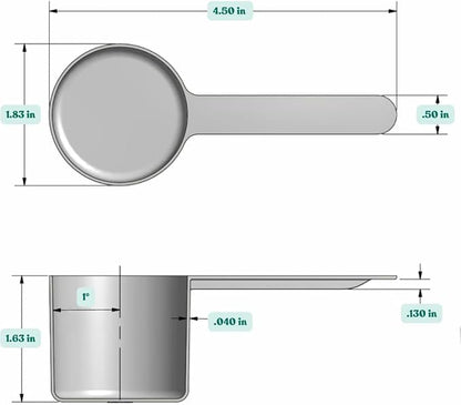 1/4 Cup (4 Tablespoon | 2 Oz. | 60 mL) Long Handle Plastic Measuring Scoop for Coffee, Protein Powder, Pet Food, Spices, Grains, Dry Goods – Food-Grade BPA-Free (Pack of 1) - Image 2