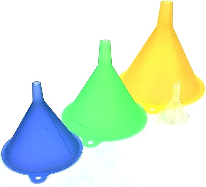 Funnels Variety Set of 5 Mini, Small to Larg Plastic Funnel for Kitchen Liquid Spices Powder Cosmetic Lotion Essential Oils - Image 7