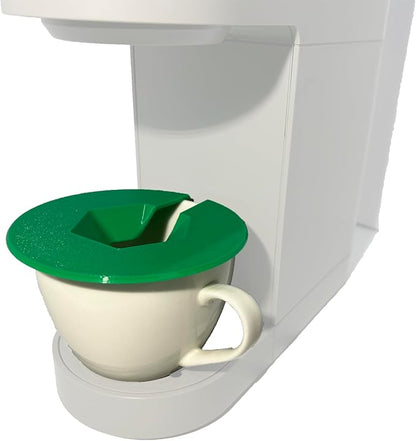 Coffee Mug Cup Splash Splatter Guard Screen compatible with Keurig and other single serve brewing machines (Green)