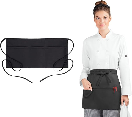 Avalon Kitchen Server Aprons with 3 Pockets, 100% Polyester Waist Apron with Pockets, 24x12 Inche Waitress Apron with Pockets by Avalon+Kitchen