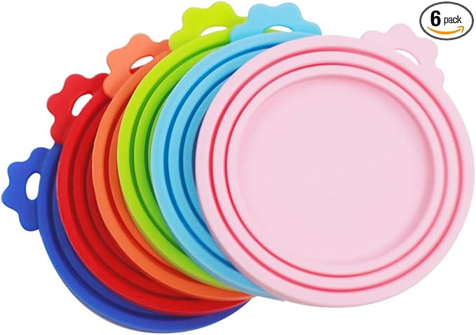 Yobbai 6 packs Pet Food Can Lids, Food Safe BPA-Free & Dishwasher Safe, Can Covers Most Standard Size Dog and Cat Can Tops by Yobbai