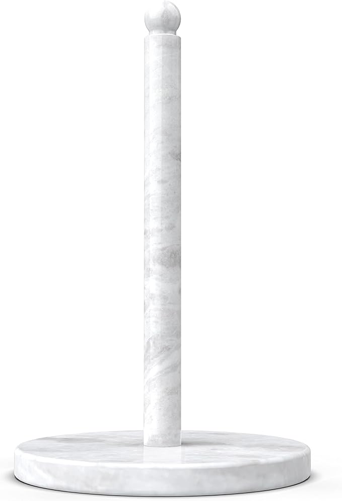 Koville African Natural Marble Paper Towel Holder Countertop, Genuine Stone Paper Towel Holder Stand for Kitchen Storage, for Standard or Jumbo-Sized Rolls(Namib Fantasy) by Koville