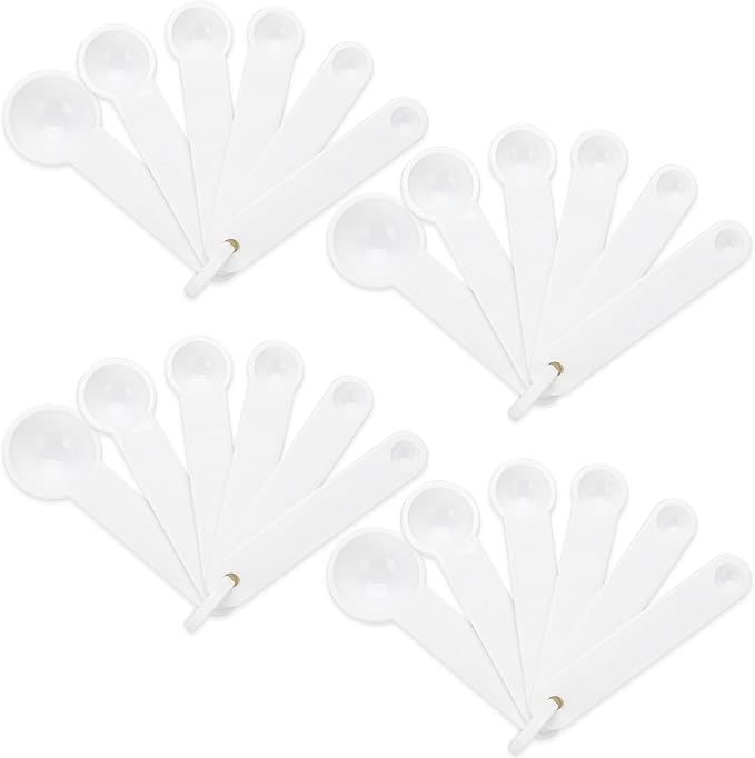 Frienda 20 Pieces White Plastic Measuring Cup Spoons for Kitchen Cooking Baking Dry and Liquid Ingredients by Frienda