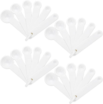 Frienda 20 Pieces White Plastic Measuring Cup Spoons for Kitchen Cooking Baking Dry and Liquid Ingredients by Frienda