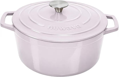Nuwave 6QT Healthy Enameled Cast Iron Dutch Oven Pot with Lid, Heavy Duty 7-Layer Enamel, Enhanced Rust Protection, Dual Handles, Oven Safe to 500°F for Sourdough Bread Baking, Braise, Stew, Roast