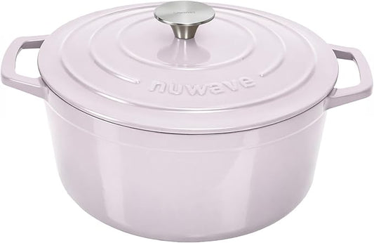 Nuwave 6QT Healthy Enameled Cast Iron Dutch Oven Pot with Lid, Heavy Duty 7-Layer Enamel, Enhanced Rust Protection, Dual Handles, Oven Safe to 500°F for Sourdough Bread Baking, Braise, Stew, Roast