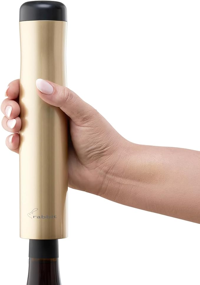 Rabbit Electric Wine Opener, Automatic Corkscrew with Built-In Foil Cutter, Removes Cork in Seconds, Gold - Image 7