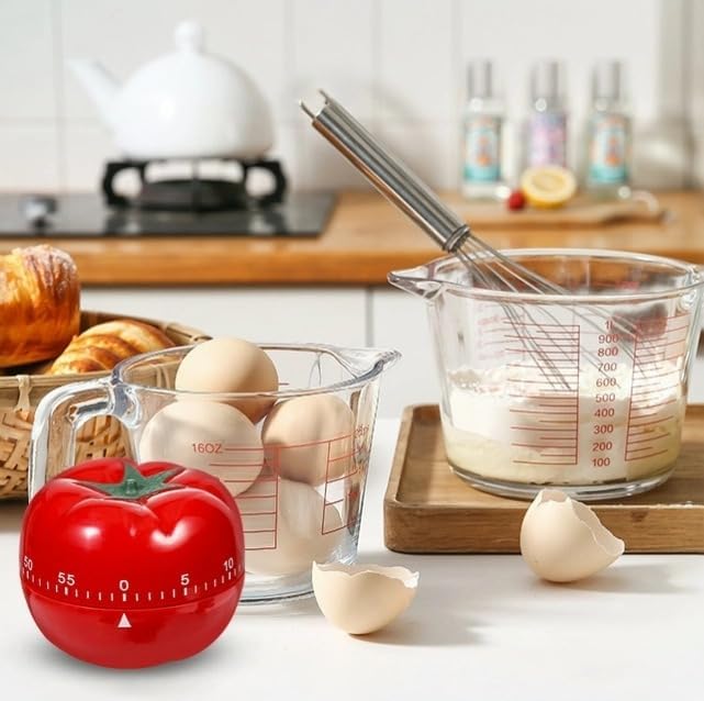 Cute Tomato Shape Kitchen Cooking Timer Kitchen 360 Degree Rotating Craft Mechanical Wind Up 60 Minutes Timer