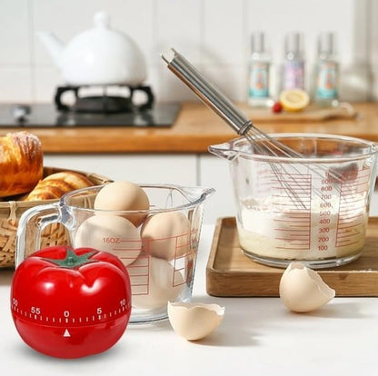 Cute Tomato Shape Kitchen Cooking Timer Kitchen 360 Degree Rotating Craft Mechanical Wind Up 60 Minutes Timer