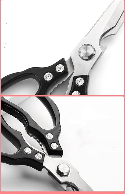 AWinjoy Heavy Duty Sharp Kitchen Scissors, Dishwasher Safe, Cooking Shears for Meat, Chicken, Fish, Poultry, Herb, Bread (Black) - Image 5