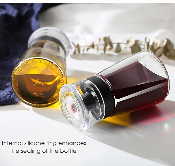 Leak-proof Oil Dispenser Bottle for Outdoor Camping, 160 ml/5.4 oz Glass Olive Oil and Vinegar Cruet, Well Sealed for Picnic Kitchen, 4 Pack - Image 2