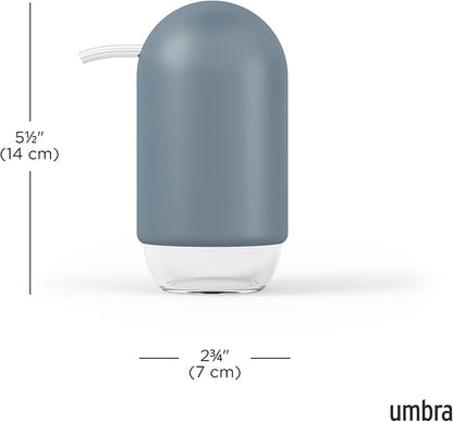 Umbra Touch Hand Soap Dispenser, Plastic Liquid Pump Bottle, Durable and Refillable for Bathroom or Kitchen Sink, Slate Blue - Image 3