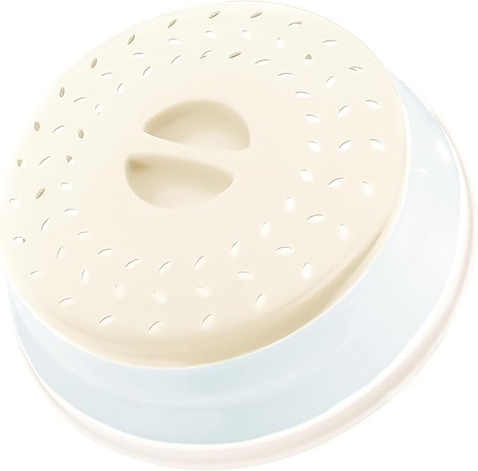 Collapsible Microwave Splatter Cover, Microwave Plate Cover With Steam Vent(10.5 IN,beige)