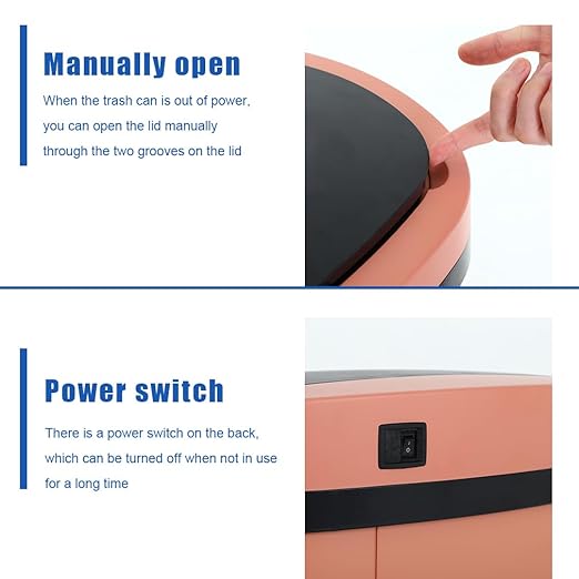 FDW Garbage Can 13 Gallon 50 Liter Kitchen Trash Can for Bathroom Bedroom Home Office Automatic Touch Free High-Capacity with Lid Brushed Stainless Steel Waste Bin - Image 6