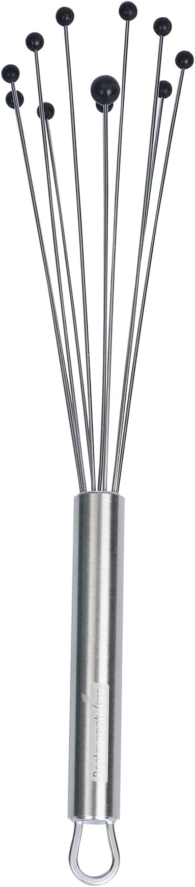 Restaurantware 10.5 in Stainless Steel Ball Whisk with Silicone Tips - German Standard Sauce & Gravy Whisk, Non-Scratch, Dishwasher Safe - Non-Stick Safe Silicone Ball Whisk for Baking by Restaurantware