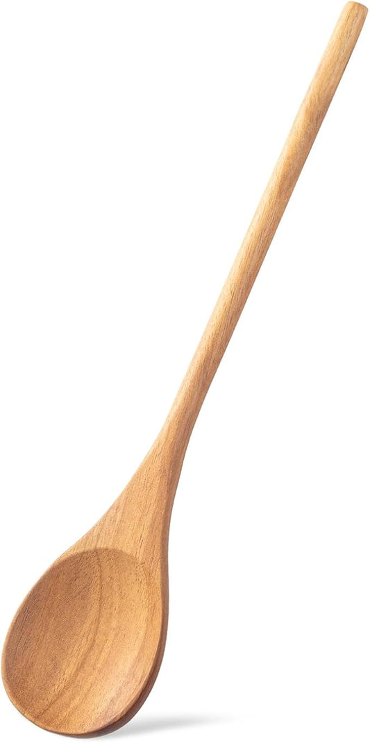 Wooden Spoonsfor Cooking 1PCS Acacia Wood Spoon 12.6" Wooden Utensils for Mixing, Mixing Spoons Cooking Spoon for Stirring Long Spoon Kitchen Serving Nonstick Utensil Smooth Finish