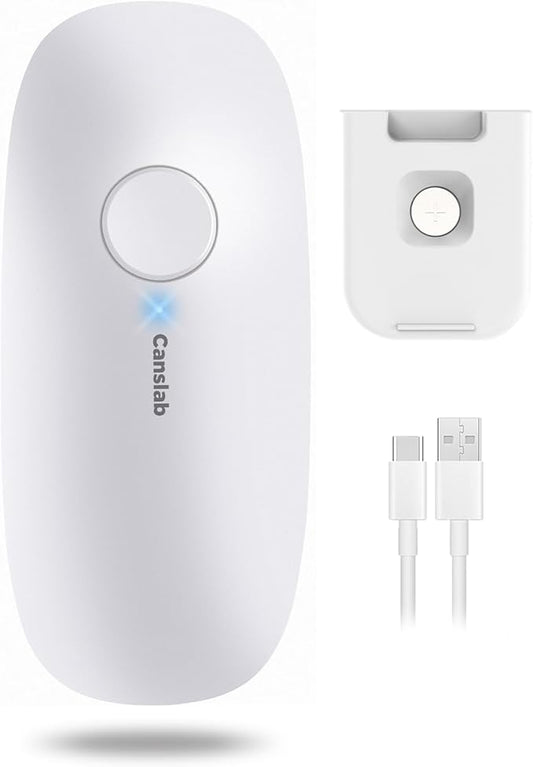 Canslab Ultrablade - USB Rechargeable Electric Can Openers for Senior with Arthritis- Automatic Kitchen Can Opener for Any Size Can, Smooth Edge, Small Handsfree One Touch Opener, Wall Mounted,White by Canslab