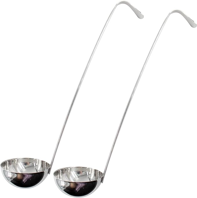 2PCS 10 Inch Stainless Steel Soup Ladle with Long Handle for Kitchen, Cooking, Soup, Sauce(1 oz) by Unknown