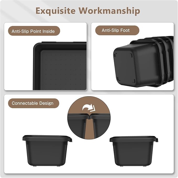 A-LuGei【XX-Large Size【5 Pcs】 Tool Box Organizer Tray Divider【Single Size】 Black Plastic Desk Drawer Organizer Garage Organization for Wrench Plier Hammer Bit Socket Extension Screwdriver Bolt Hex key - Image 5