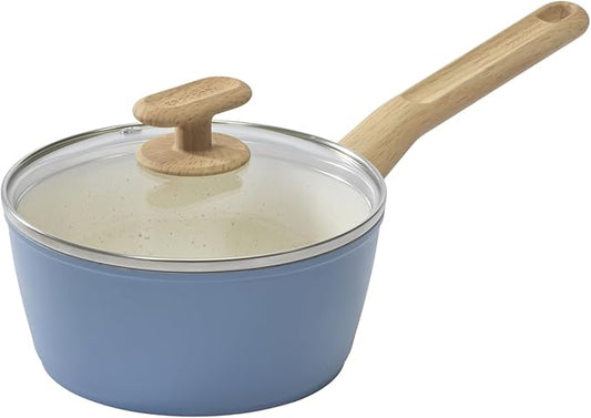 GoodCook Healthy Ceramic Titanium-Infused 2 Quart Saucepan with Lid, Light Blue – Induction Cookware, Nonstick Cooking Pan, Food Cooker for Soups, Sauces, Potatoes, Pasta, Rice by GoodCook