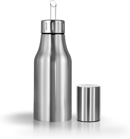 Stainless Steel Oil Dispenser Bottle - Leak-Proof Olive Oil Decanter for Kitchen(17Oz) by OlBuWa