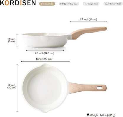 Kordisen Ceramic Non Stick Frying Pans Skillet, 8 Inch Ceramic Small Egg Pan Nonstick for Cooking Non Toxic, Healthy Induction Cookware, Heat Resistant Handle, PFOA & PFAS Free - Image 7