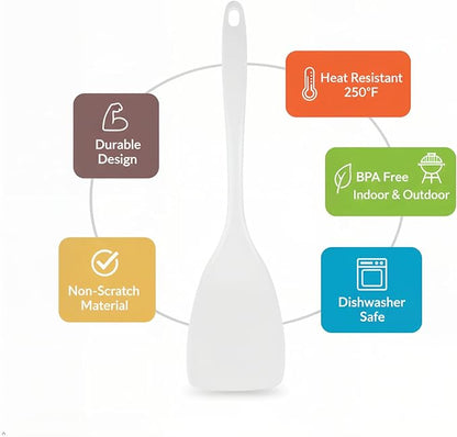 Reston Lloyd Spatula, Turner for Non-stick pans, Heat Resistant, Flipper, BPA Free Melamine Utensil with Ergonomic Handle by 11 inch, White - Image 2