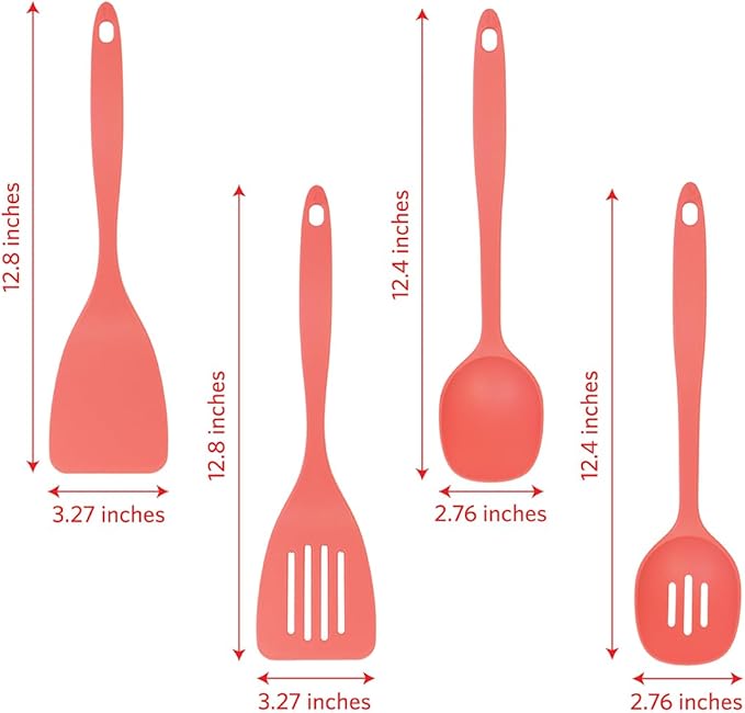 Glad Kitchen Utensils Set, 8pcs - Nonstick Cooking Tools with Utensil Holder - Nylon Spoon, Ladle, Skimmer, Spaghetti Server, and Turner Spatula Set - Dishwasher Safe, Rust - Image 4