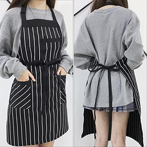 NLUS 2 Pack Kitchen Cooking Aprons, Adjustable Bib Soft Chef Apron with 3 Pockets for Men Women (Umber/Black) - Image 7