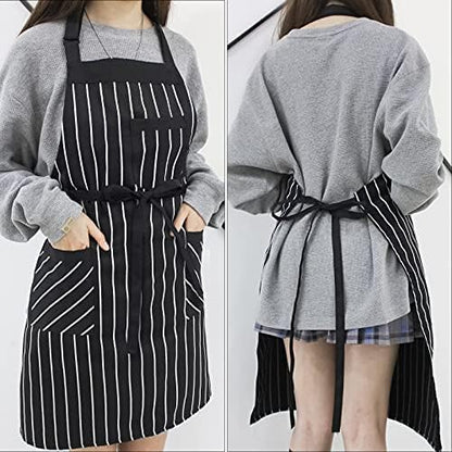 NLUS 2 Pack Kitchen Cooking Aprons, Adjustable Bib Soft Chef Apron with 3 Pockets for Men Women (Umber/Black) - Image 7