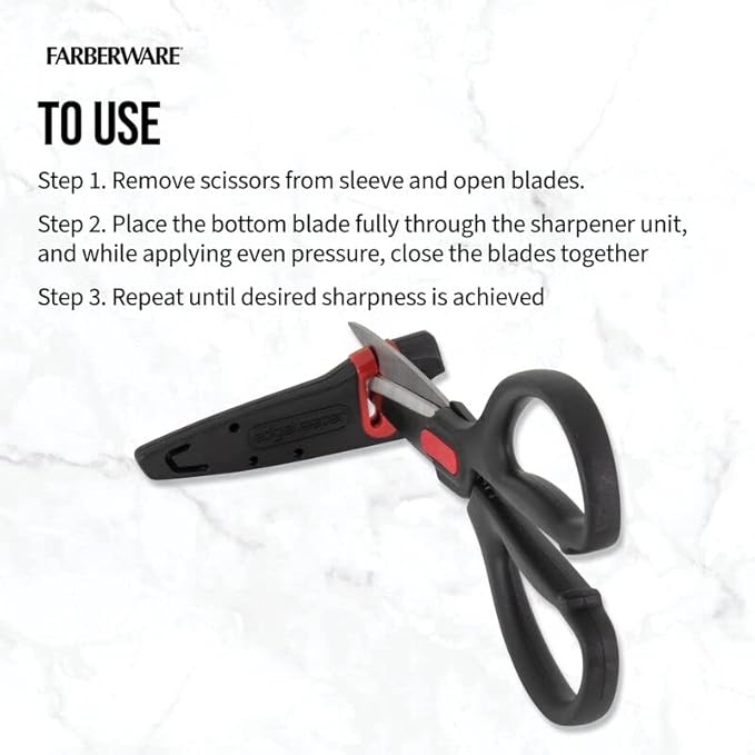 Farberware Self-Sharpening Stainless Steel All-Purpose Shears with Edgekeeper Sleeve - Image 6