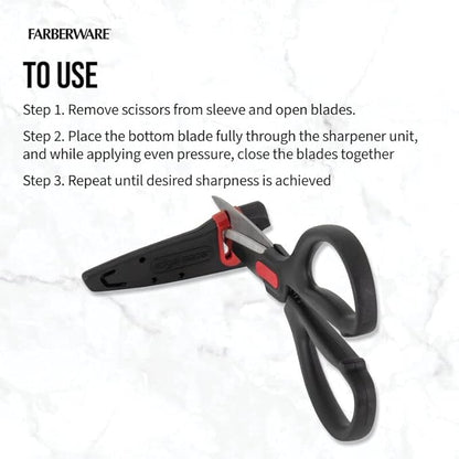 Farberware Self-Sharpening Stainless Steel All-Purpose Shears with Edgekeeper Sleeve - Image 6