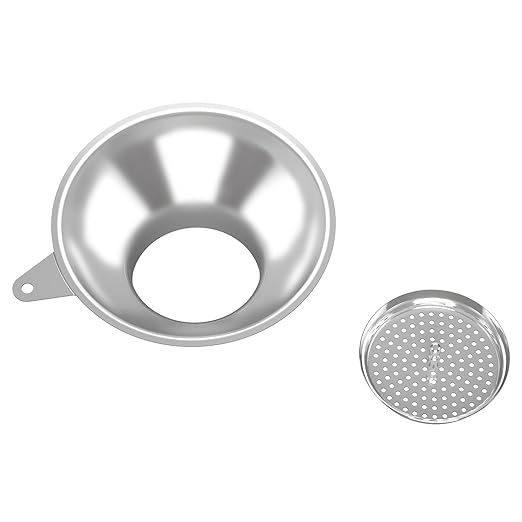 Serinar Stainless Steel Metal Canning Funnel with Removable Strainer - for Jams, Pickles and Home Preserving, Dishwasher Safe Kitchen Tool (2.78 Inch Wide Mouth Bore for Wide Mouth Mason Jars) by serinar