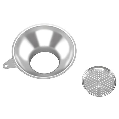 Serinar Stainless Steel Metal Canning Funnel with Removable Strainer, for Jams, Pickles and Home Preserving, Dishwasher Safe Kitchen Tool (2.26 Inch Standard Bore for Standard Mouth Mason Jars). by serinar