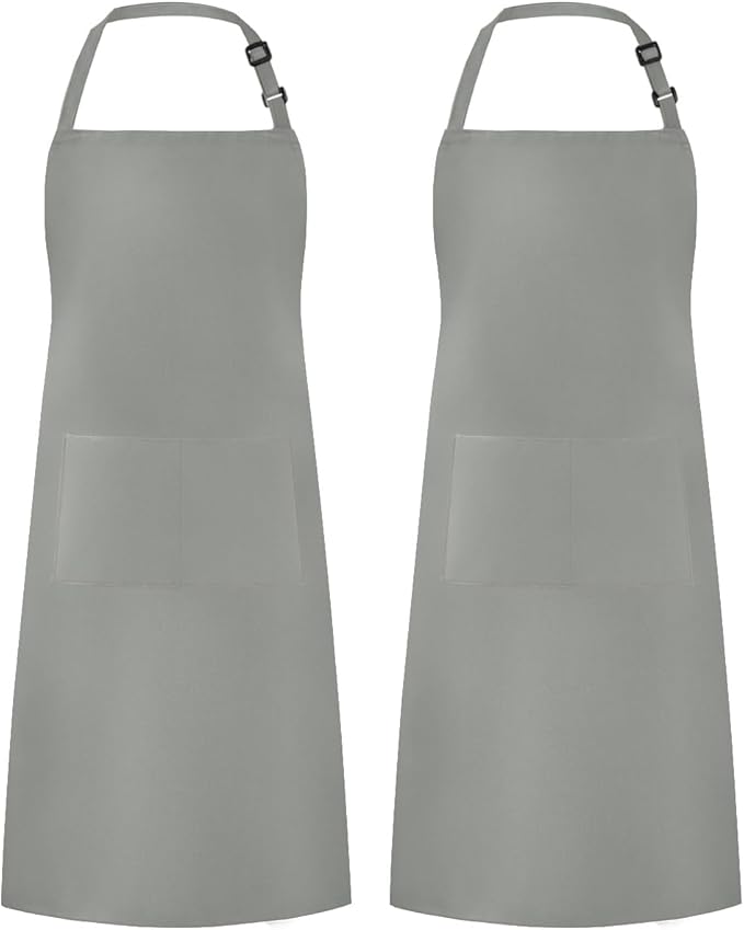 Syntus Apron for Men Women, Adjustable Cooking Kitchen Chef Aprons with 2 Pockets, Cotton/Polycotton/Polyester by Syntus