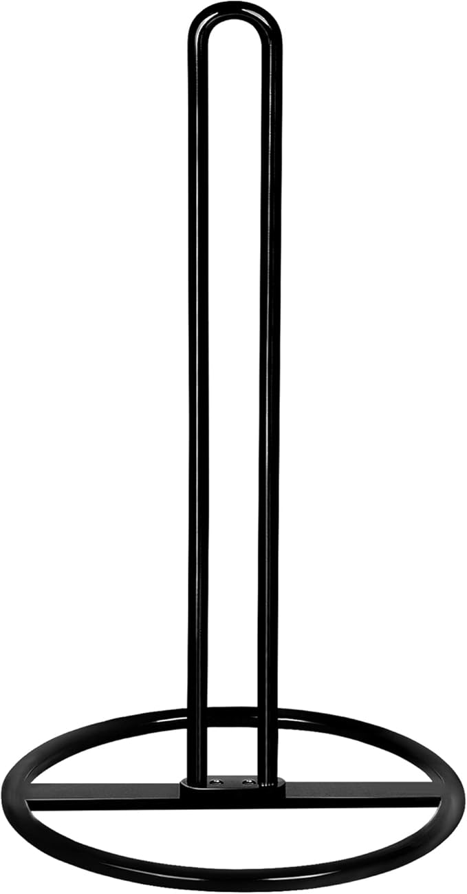 Paper Towel Holder Countertop, OBODING, Kitchen Paper Towel Stand Holder for Kitchen Organization and Storage, Paper Towel Holders for Standard and Large Size Rolls (Black) by OBODING