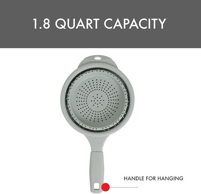 Dexas 8" Collapsible Silicone Strainer in Sage, Kitchen Strainer with Handles, 7.2 Cup Capacity | BPA-Free, Heat-Resistant, Space-Saving Kitchen Tool - Image 5