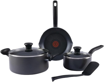 T-fal Initiatives Nonstick Cookware Set 6 Piece Oven Safe 350F Cookware, Pots and Pans, Oven, Broil, Dishwasher Safe Gray by T-falbrand