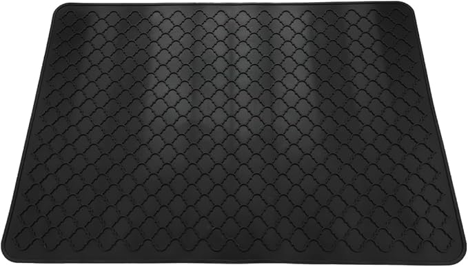 Silicone Stove Top Cover for Electric Stove- Range Covers for Electric Stove,Silicone XXL Dish Drying Mat, Glass Cooktop Covers Flat RV Range top Mats (Black, 20"x28")