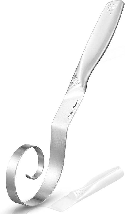 Seamless Danish Dough Whisk Stainless Steel, Hand Mixing Tool for Sourdough Bread Baking, Integrated Design, No Flour Residue Inside The Whisk After Used, A Good Baking Starter