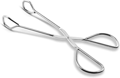 Hiash 9-Inch Heavy Duty Stainless Steel Kitchen Tongs - Comfortable Ergonomic Grip, Scissor Design, Heat Resistant for BBQ and Cooking by Hiash