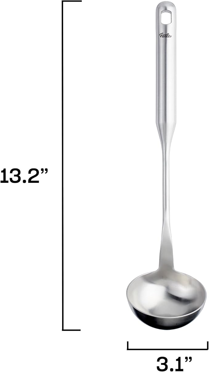 Fissler Essential Soup Ladle, 18/10 Stainless Steel Kitchen Utensil for Soups & Sauces, Ergonomic Handle, Dishwasher Safe