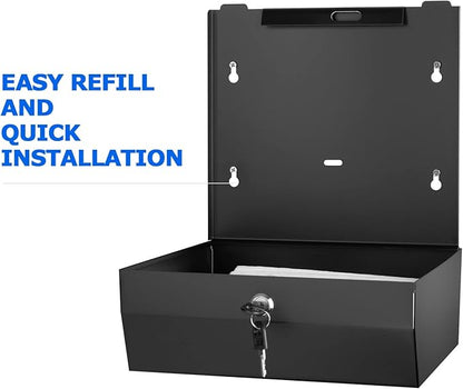 Paper Towel Dispenser Wall Mount Commercial, C Fold Multifold Hand Paper Towel Dispenser, Stainless Steel Tissue Holder (Matte Black) - Image 3