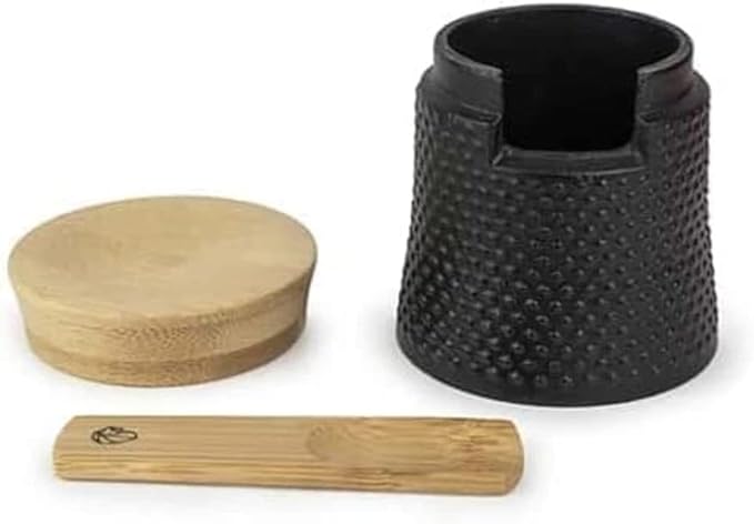 Peugeot Bali Black Cast-Iron Pepper Mill and Salt Cellar.