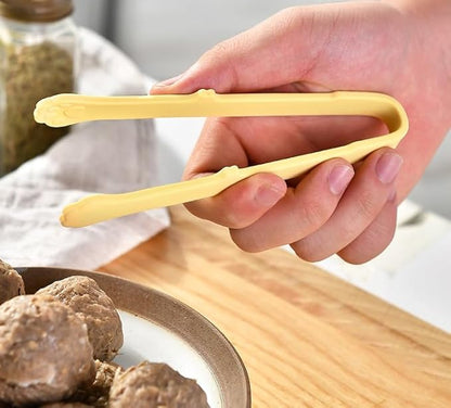 6 Pcs Mini Silicone Food Tongs, Heat Resistant & Non-Slip Grip Kitchen Cooking Tongs for Baking Bread, BBQ Grilling, Salad Serving, Anti-Scald BBQ Grill Clamps Barbecue Clamps (Colorful)