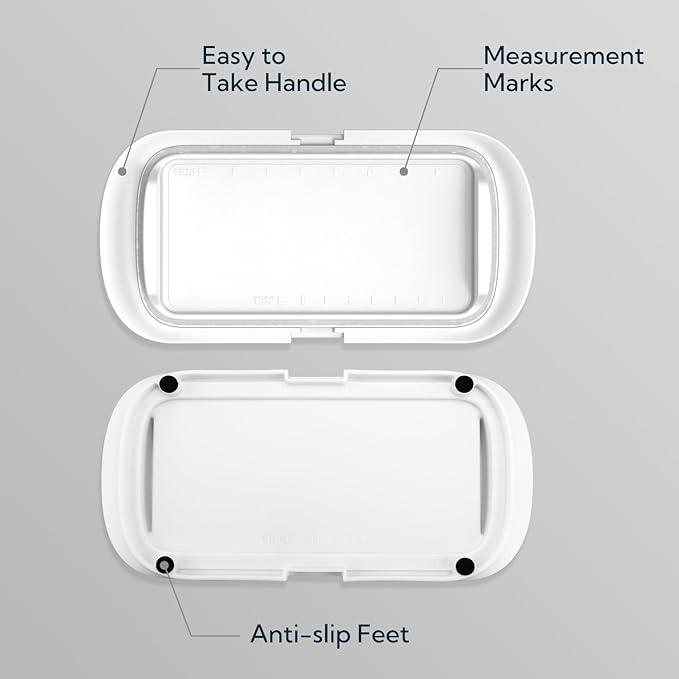 KITCHENDAO Large One-handed Butter Dish with Lid for Countertop, Airtight Butter Holder with One Press to Open/Close Secure Latching Buckle for East Coast/West Coast/European/Kerrygold Butter(White)