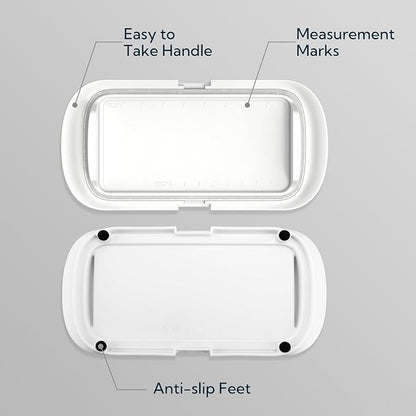 KITCHENDAO Large One-handed Butter Dish with Lid for Countertop, Airtight Butter Holder with One Press to Open/Close Secure Latching Buckle for East Coast/West Coast/European/Kerrygold Butter(White)