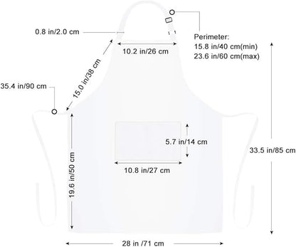 Jubatus 4 Pack Bib Aprons with 2 Pockets Cooking Chef Kitchen Apron for Women Men, White - Image 7