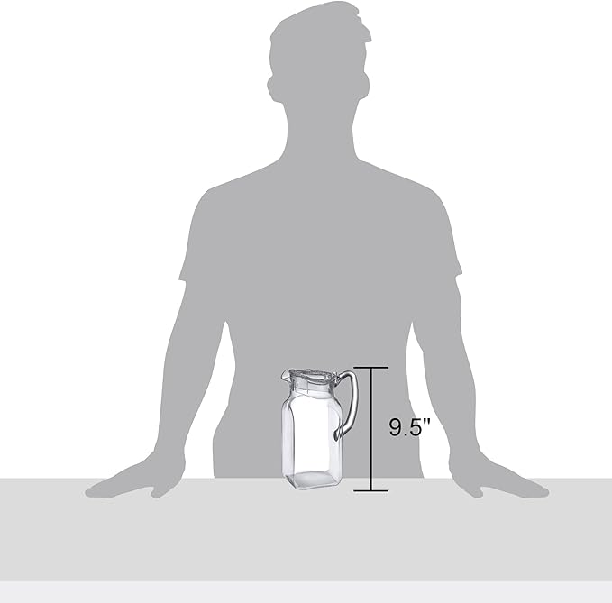 Amazing Abby - Quadly - Plastic Pitcher (64 oz, 2 Quart), Clear Water Pitcher with Lid, Fridge Jug, BPA-Free, Shatter-Proof, Great for Iced Tea, Sangria, Lemonade, Juice, Milk, and More - Image 2